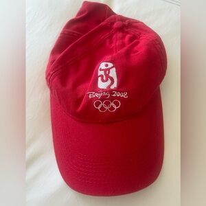 Beijing 2008 Olympics Red Baseball Ball Hat/Cap Dad Hat Embroidered China.